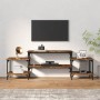 Mobile Porta TV Rovere Fumo 157x35x52 cm in Legno Multistrato