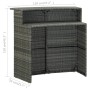 Tavolo da Bar per Esterni Grigio 120x55x110 cm in Polyrattan