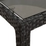 Tavolo Giardino 150x90x75 cm Vetro Temperato e Polyrattan Nero