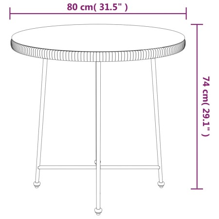 Tavolo da Pranzo Ø80 cm Vetro Temperato e Acciaio