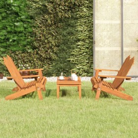 Set Salotto da Giardino Adirondack 3pz Legno Massello di Acacia