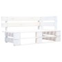 Set Divani in Pallet con Cuscini 4 pz in Pino Impregnato Bianco