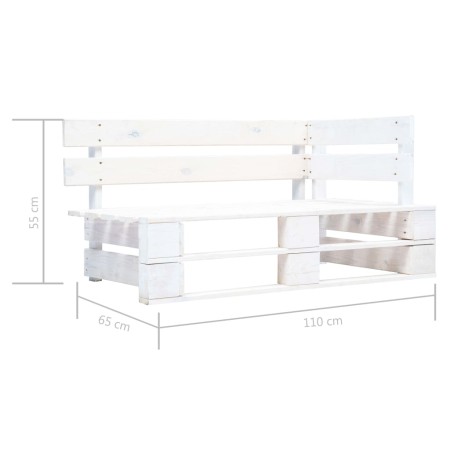 Set Divani in Pallet con Cuscini 6 pz in Pino Impregnato Bianco