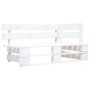 Set Divani in Pallet con Cuscini 6 pz in Pino Impregnato Bianco