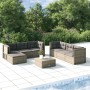 Set Divani da Giardino 7 pz con Cuscini in Polyrattan Grigio