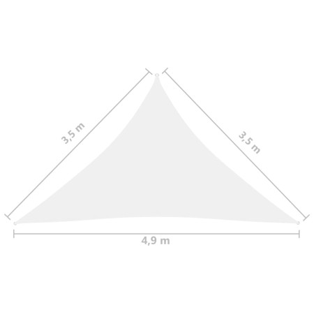 Parasole a Vela Oxford Triangolare 3,5x3,5x4,9 m Bianco