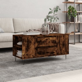 Tavolino da Salotto Rovere Fumo 102x44,5x50cm Legno Multistrato