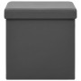 Sgabelli con Contenitore Pieghevoli 2 pz Grigi in PVC