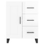 Credenza Bianco Lucido 69,5x34x180 cm in Legno Multistrato