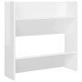 Scarpiere a Muro 4pz Bianco Lucido 60x18x60cm Legno Multistrato