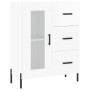 Credenza Bianco Lucido 69,5x34x180 cm in Legno Multistrato