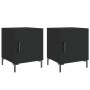 Comodini 2 pz Neri 40x40x50 cm in Legno Multistrato