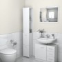 Armadietto Bagno Bianco Lucido 25x26,5x170 cm Legno Multistrato