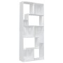 Libreria Bianco Lucido 67x24x161 cm in Legno Multistrato