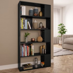 Libreria/Divisorio Nero 80x24x159 cm in Legno Multistrato