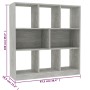 Libreria Grigio Cemento 97,5x29,5x100 cm in Legno Multistrato