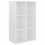 Libreria/Credenza Bianco Lucido 66x30x98 cm Legno Multistrato