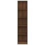 Libreria 5 Ripiani Rovere Marrone 40x24x175cm Legno Multistrato