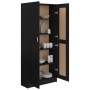 Libreria Nera 82,5x30,5x185,5 cm in Legno Multistrato