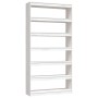 Libreria/Divisorio Bianco 100x30x200 cm Legno Massello di Pino