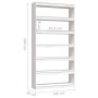 Libreria/Divisorio Bianco 100x30x200 cm Legno Massello di Pino