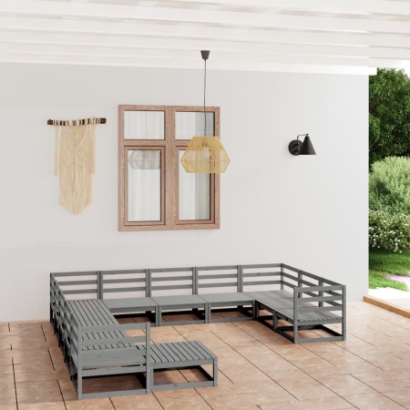 Set Divani da Giardino 12 pz in Legno Massello di Pino