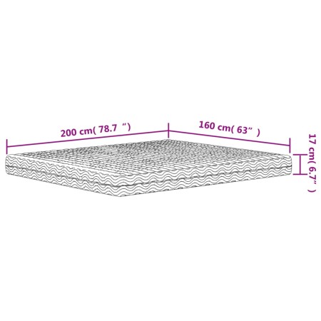 Materasso in Schiuma Bianco 160x200 cm Durezza H2 H3