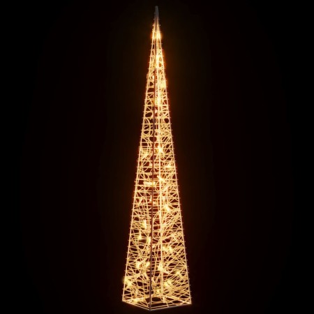 Cono di Luce di Natale 60 LED Bianco Caldo 120 cm in Acrilico