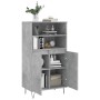 Credenza Grigio Cemento 60x36x110 cm in Legno Multistrato