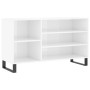Scarpiera Bianco Lucido 102x36x60 cm in Legno Multistrato