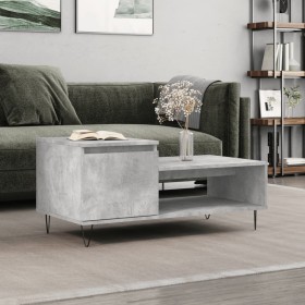 Tavolino Salotto Grigio Cemento 100x50x45 cm Legno Multistrato