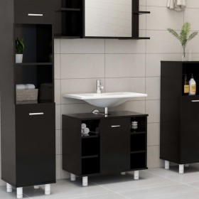 Mobile da Bagno Nero 60x32x53,5 cm in Legno Multistrato