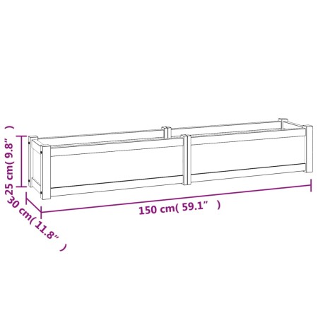 Letto Giardino Rialzato 150x30x25 cm Legno Massello di Teak