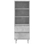 Credenza Grigio Cemento 40x36x110 cm in Legno Multistrato