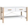Tavolino da Salotto Bianco 82x38x45 cm in Legno Multistrato
