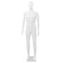 Manichino Uomo Figura Intera Base in Vetro 185 cm Bianco Lucido