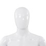 Manichino Uomo Figura Intera Base in Vetro 185 cm Bianco Lucido