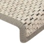 Tappeti Autoadesivi Scale Aspetto Sisal 15 pz 65x21x4 cm Beige