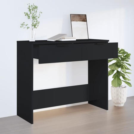 Tavolino Consolle Nero 90x36x75 cm in Legno Multistrato