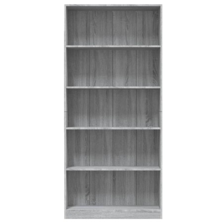 Libreria 5 Ripiani Grigio Sonoma 80x24x175 cm Legno Multistrato