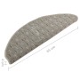 Tappetini per Scale 15 pz Grigi 65x21x4 cm