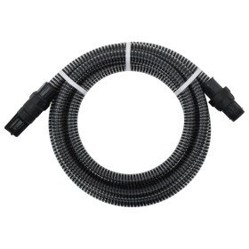 Tubo di Aspirazione con Raccordi in Ottone Nero 1" 4 m in PVC