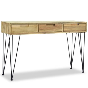 Tavolo Consolle 120x35x76 cm in Legno Massello di Teak