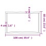 Piano per Tavolo 100x60x(2-4) cm Rovere Non Trattato Bordi Vivi
