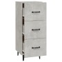 Credenza Grigio Cemento 34,5x34x90 cm in Legno Multistrato