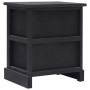Comodino Nero 38x28x45 cm in Legno di Paulonia