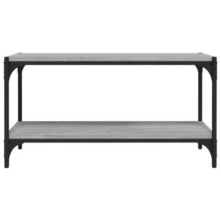 Mobile TV Grigio Sonoma 80x33x41 cm Legno Multistrato e Acciaio