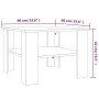 Tavolino da Salotto Rovere Fumo 60x60x42 cm Legno Multistrato