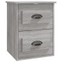 Comodini a Parete 2 pz Grigio Sonoma 41,5x36x53 cm