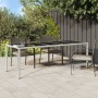 Tavolo Giardino Bianco 250x100x75 cm Polyrattan Vetro Temperato